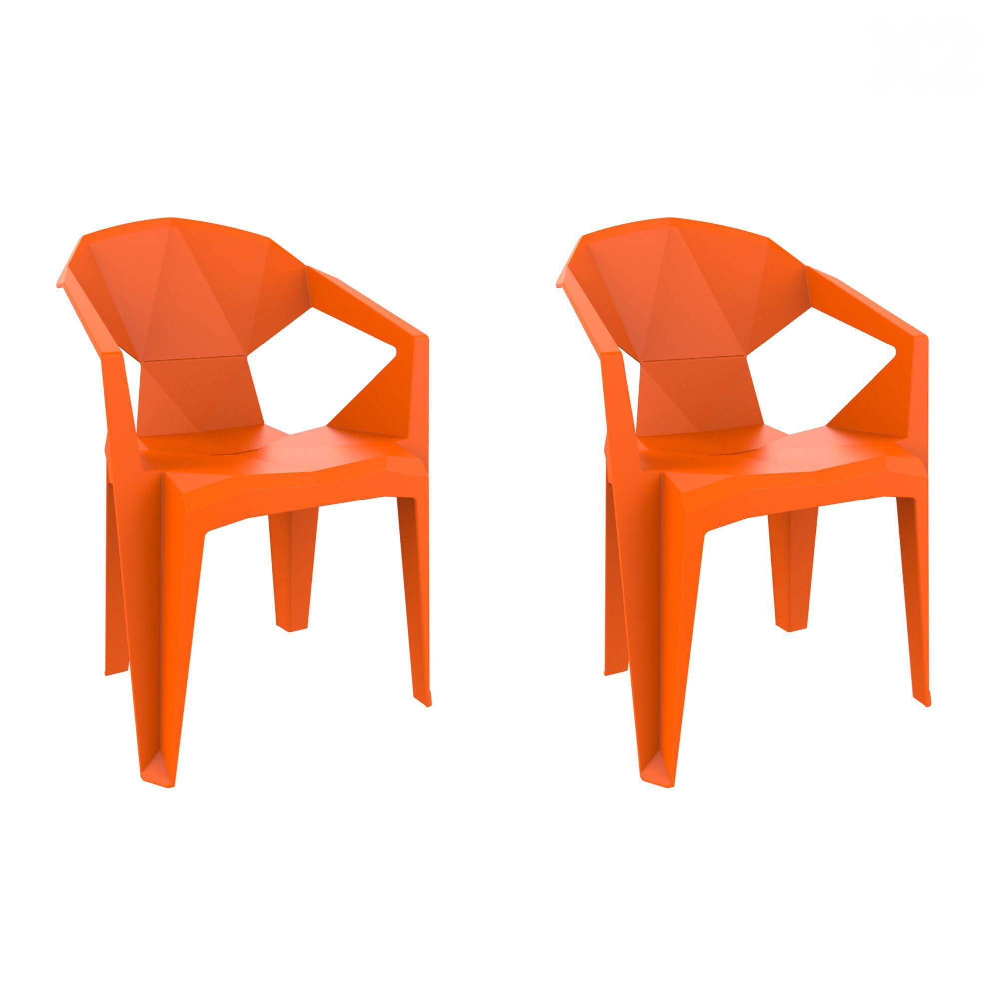 Set 2 fauteuils intérieur, extérieur orange DELTA garbar - Image 1