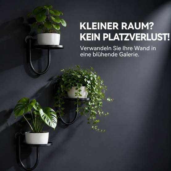 Lot de 3 Supports Muraux Métal Noir Pour Plantes Décoration Intérieure Extérieure - Image 6