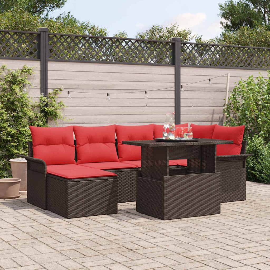 Vidaxl - Ensemble de canapé de jardin 7 pcs Marron polyrotin vidaXL 3348320 - Image 1