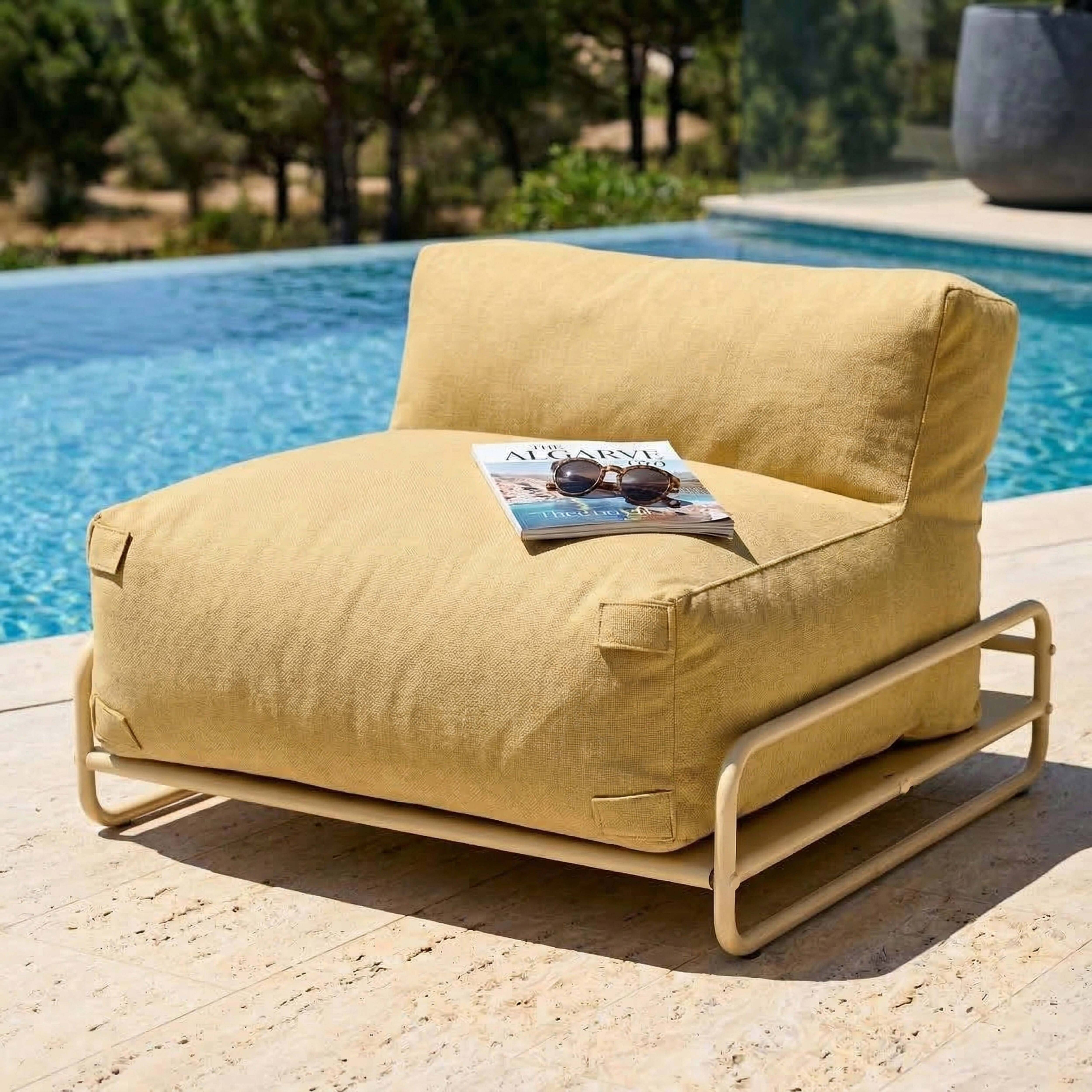 Oviala - Chauffeuse pour salon de jardin modulable avec structure jaune clair  Mixi - Oviala - Image 1