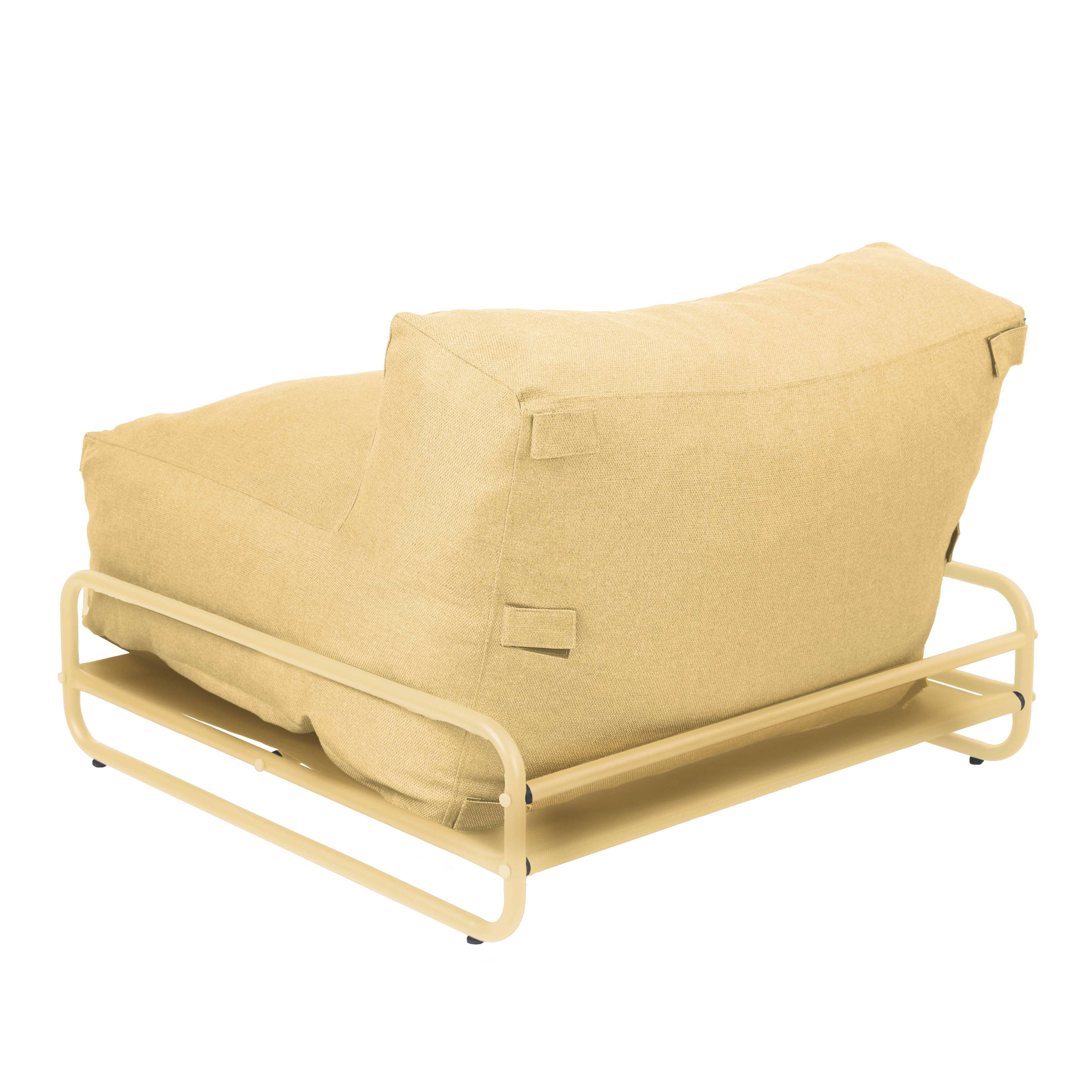 Oviala - Chauffeuse pour salon de jardin modulable avec structure jaune clair Mixi - Oviala - Image 6