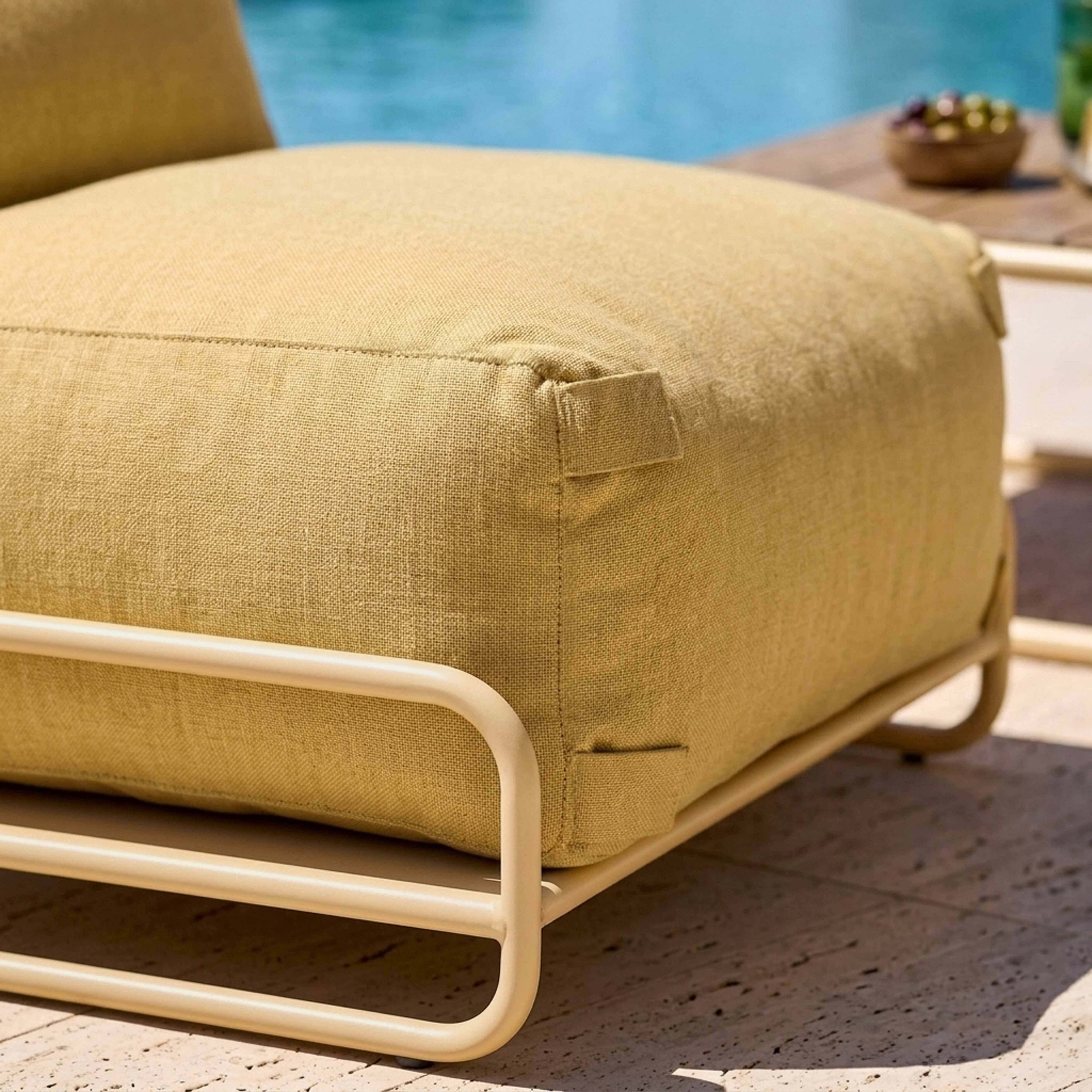Oviala - Chauffeuse pour salon de jardin modulable avec structure jaune clair Mixi - Oviala - Image 3