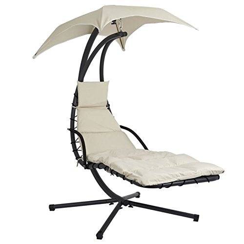 Fauteuil Suspendu Balançoire Suspendue Beige L.210 x l.70 x H.49 cm  SoBuy - Image 1