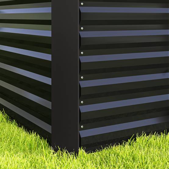 Bac surélevé set 2, jardinière extra profonde, métal, 120x60x60 cm, gris foncé - Image 10