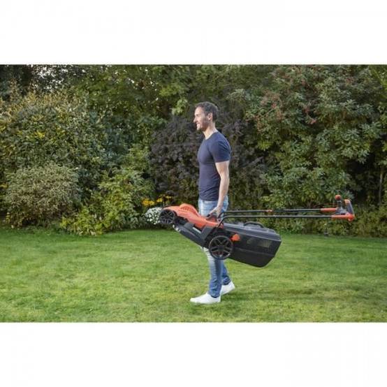 Tondeuse a Gazon BLACK+DECKER Filaire 1400W Poignée BIKE BEMW461BH-QS 34 cm - 6 Hauteurs Réglables - Idéale pour 300 a 400m² - Image 4