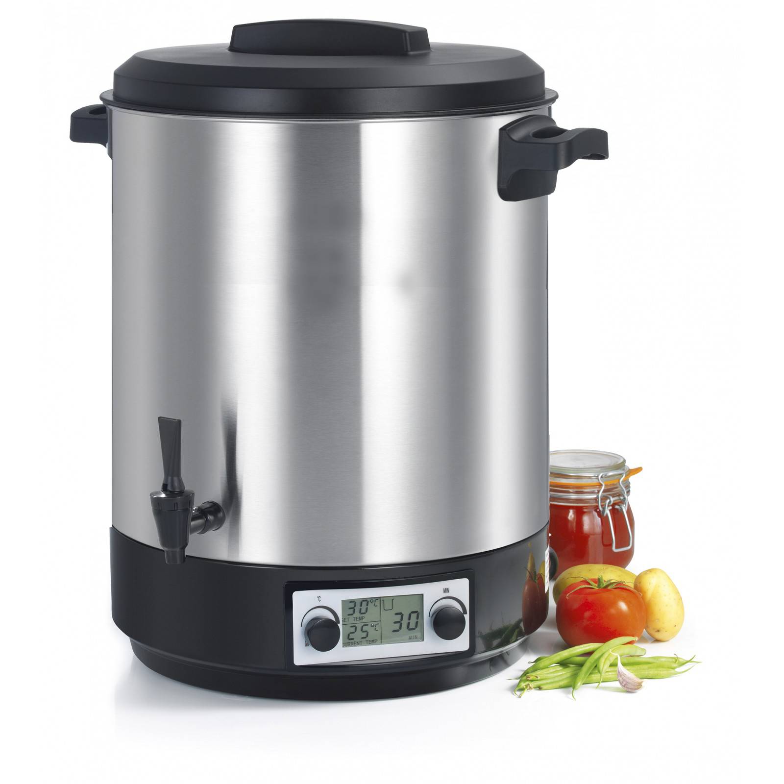 Robby - Bouilleur de bocaux électrique cuve inox avec ecran lcd, robinet et minuteur 39l 2500w STERI PRO INOX 39L LCD Robby - Image 2