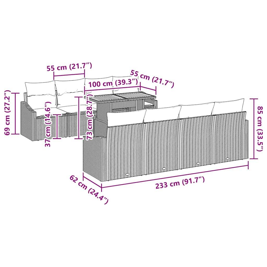 ComfortXL - Ensemble canapé extérieur 9 pièces en résine tressée avec coffres de rangement Gris – ComfortXL Outdoor Living - Image 5