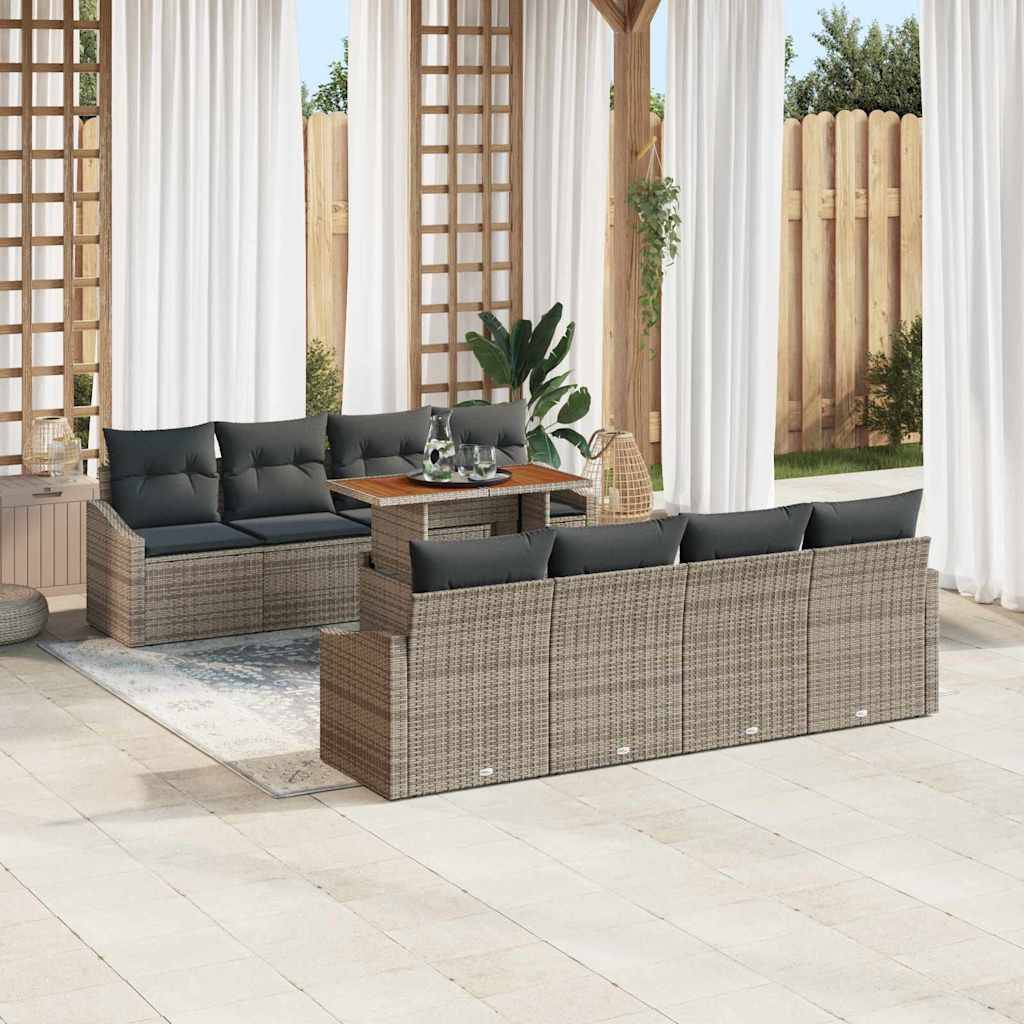 ComfortXL - Ensemble canapé extérieur 9 pièces en résine tressée avec coffres de rangement Gris – ComfortXL Outdoor Living - Image 1