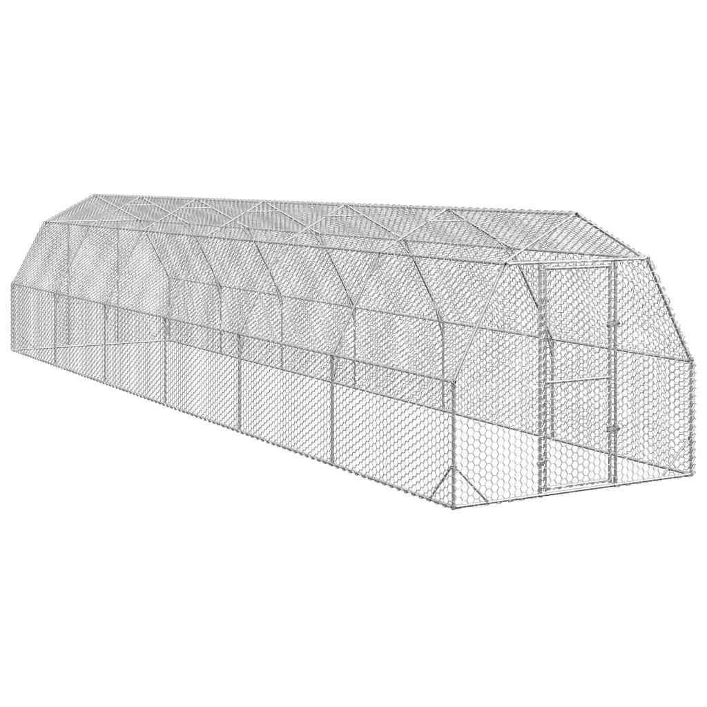 Poulailler acier argent 2,5 x 12 x 2,25 m - Prolenta premium p3429.3 - Image 2