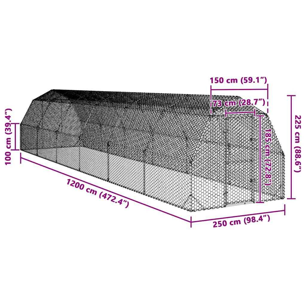 Poulailler acier argent  2,5 x 12 x 2,25 m  - Prolenta premium p3429.3 - Image 8