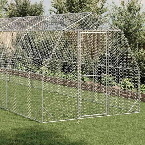 Poulailler acier argent 2,5 x 12 x 2,25 m - Prolenta premium p3429.3 - Image 1