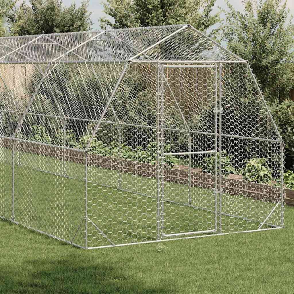 Poulailler acier argent  2,5 x 12 x 2,25 m  - Prolenta premium p3429.3 - Image 1