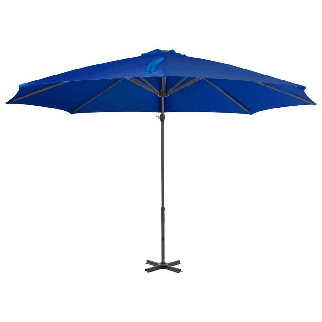 Helloshop26 - Parasol déporté avec mât en aluminium 300 cm bleu - Image 2
