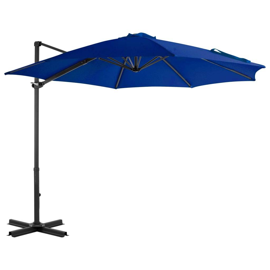 Helloshop26 - Parasol déporté avec mât en aluminium 300 cm bleu - Image 1