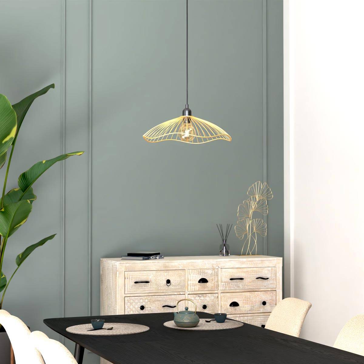 Lampe Suspension Design en Métal "Galt" 34cm Doré - Image 7
