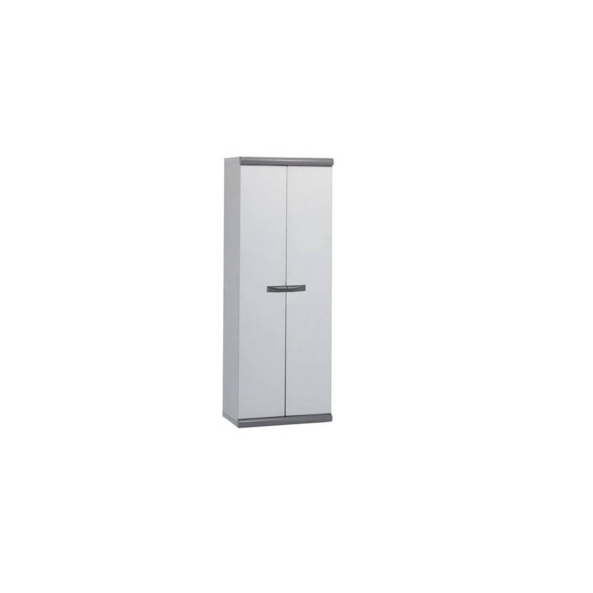 Armoire en résine 2 portes 3 étagères ajustables PVC résistant UV gel L63 x P39 x H168 cm BRIXO - Image 2