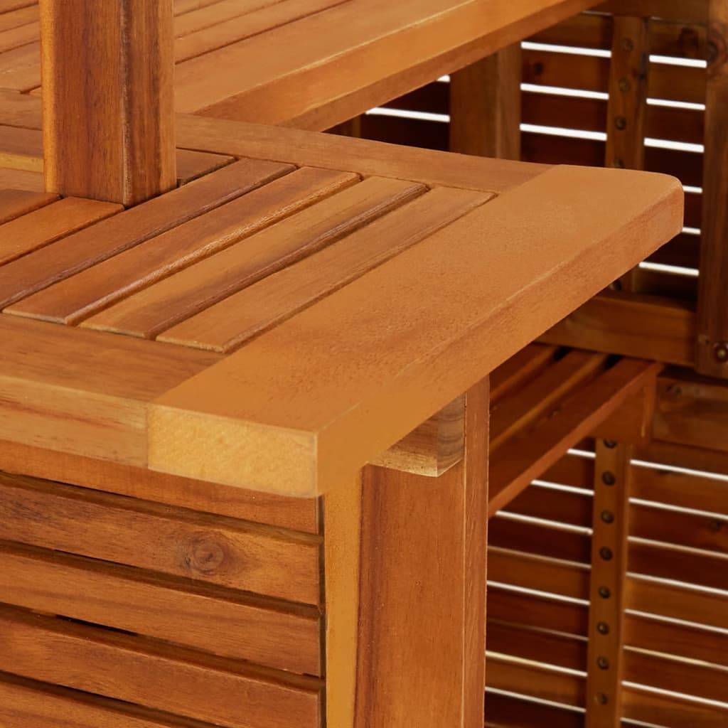 Grand Bar d'Extérieur Couvert 5 Pièces en Acacia Massif Résistant avec Tabourets Hauts Confortables Brun – ComfortXL Outdoor Living - Image 5