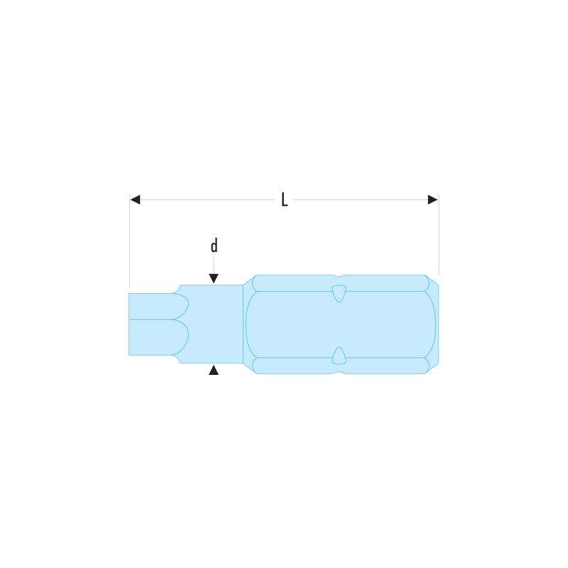 Embout de vissage pour vis 6 pans creux métrique FACOM - standard série 1 - lg 25mm Ø 5- EH.105 - Image 2