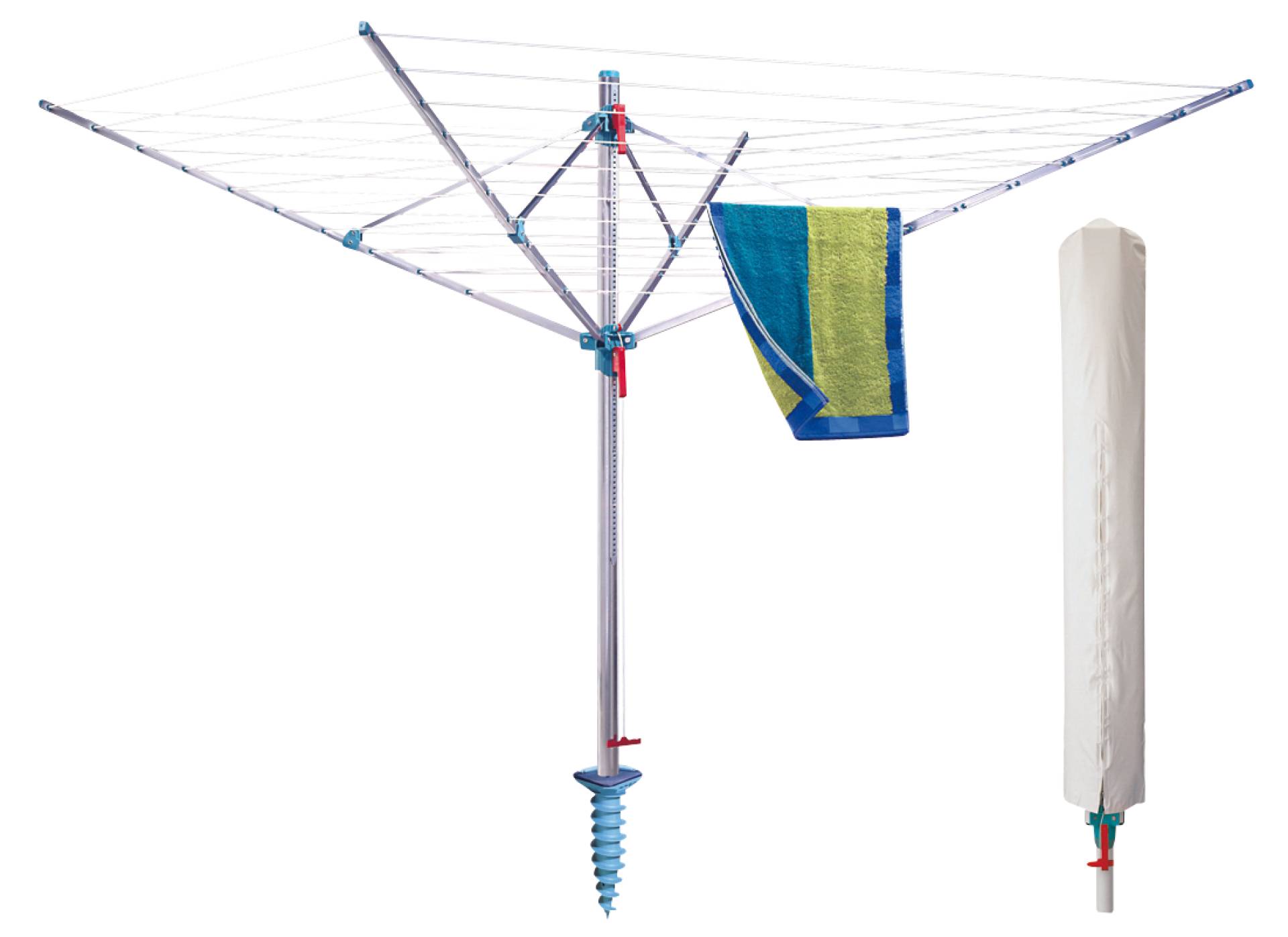 Séchoir moulin aluminium réglable avec housse - PRACTO HOME