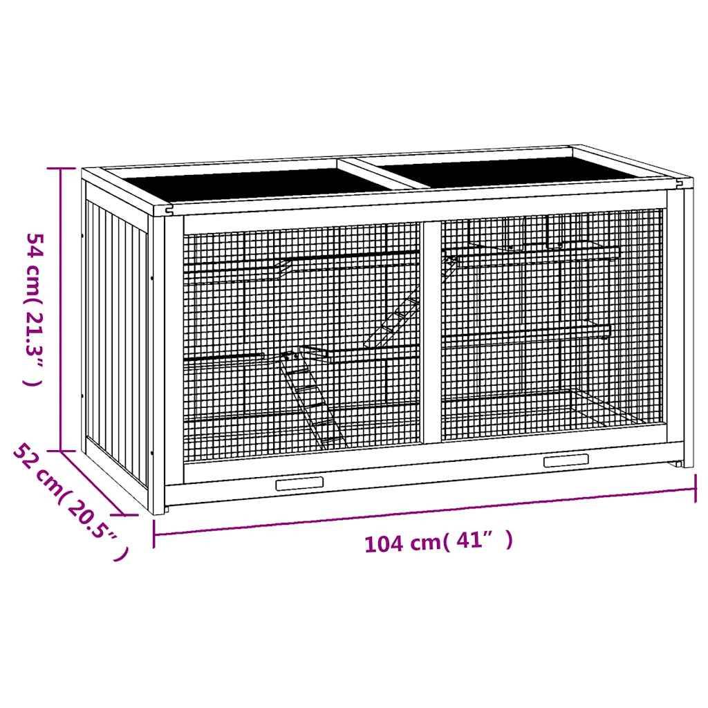 Vidaxl - Cage pour hamster 104 x 52 x 54 cm Bois massif Sapin vidaXL 172380 - Image 3