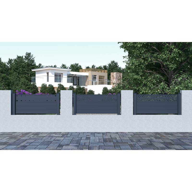 X-Metal - Clôture aluminium anthracite 188,6x89 cm avec 2 poteaux X-Metal Fancy Time - Image 6