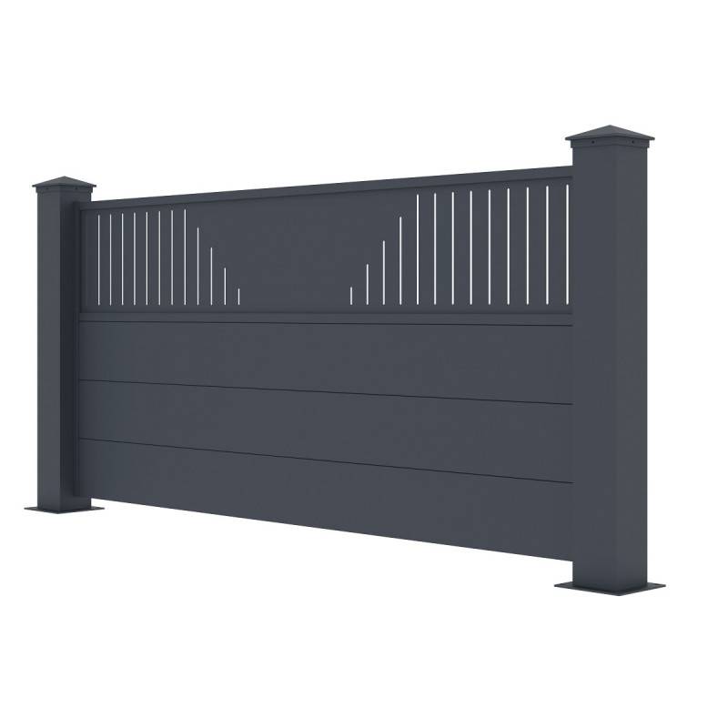X-Metal - Clôture aluminium anthracite 188,6x89 cm avec 2 poteaux X-Metal Fancy Time - Image 4