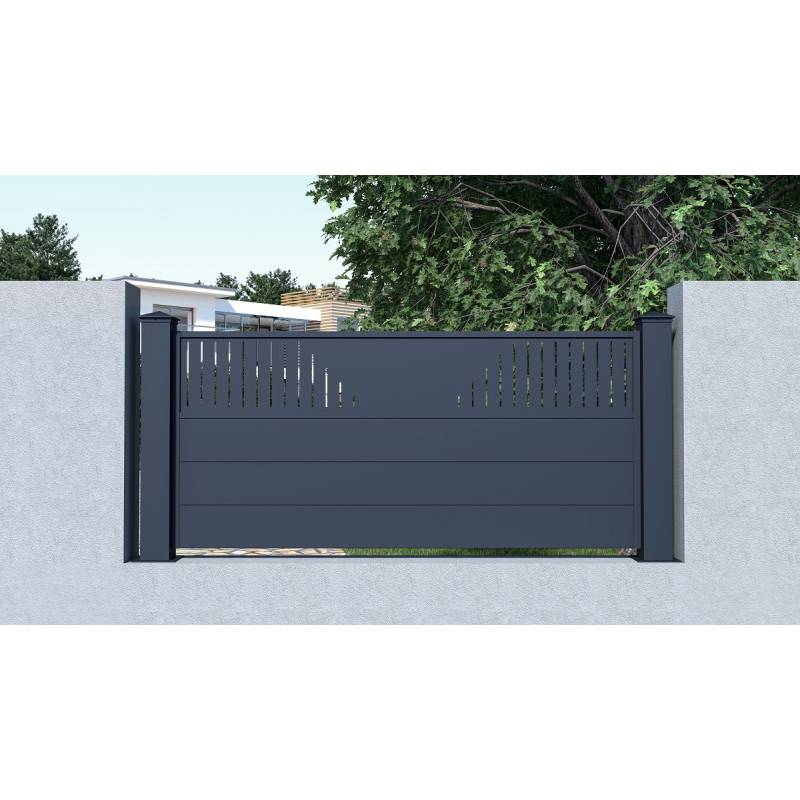 X-Metal - Clôture aluminium anthracite 188,6x89 cm avec 2 poteaux X-Metal Fancy Time - Image 5