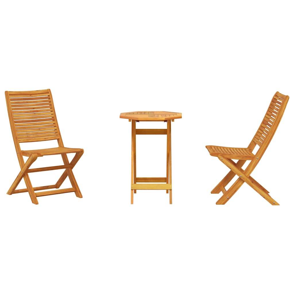 Vidaxl - Ensemble bistro pliant 3 pcs-Salons de jardin 2 place Marron Bois d'Acacia Massif - Image 7