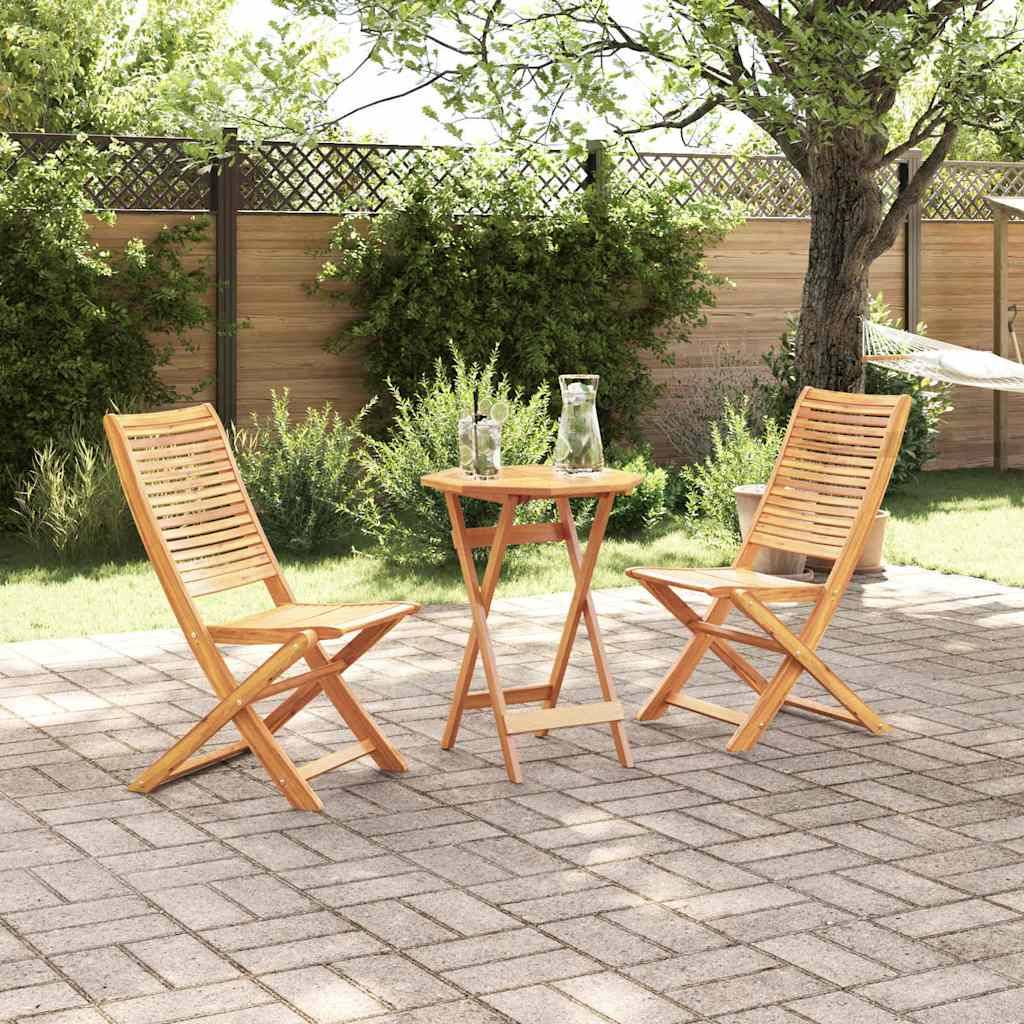 Vidaxl - Ensemble bistro pliant 3 pcs-Salons de jardin 2 place Marron Bois d'Acacia Massif - Image 1