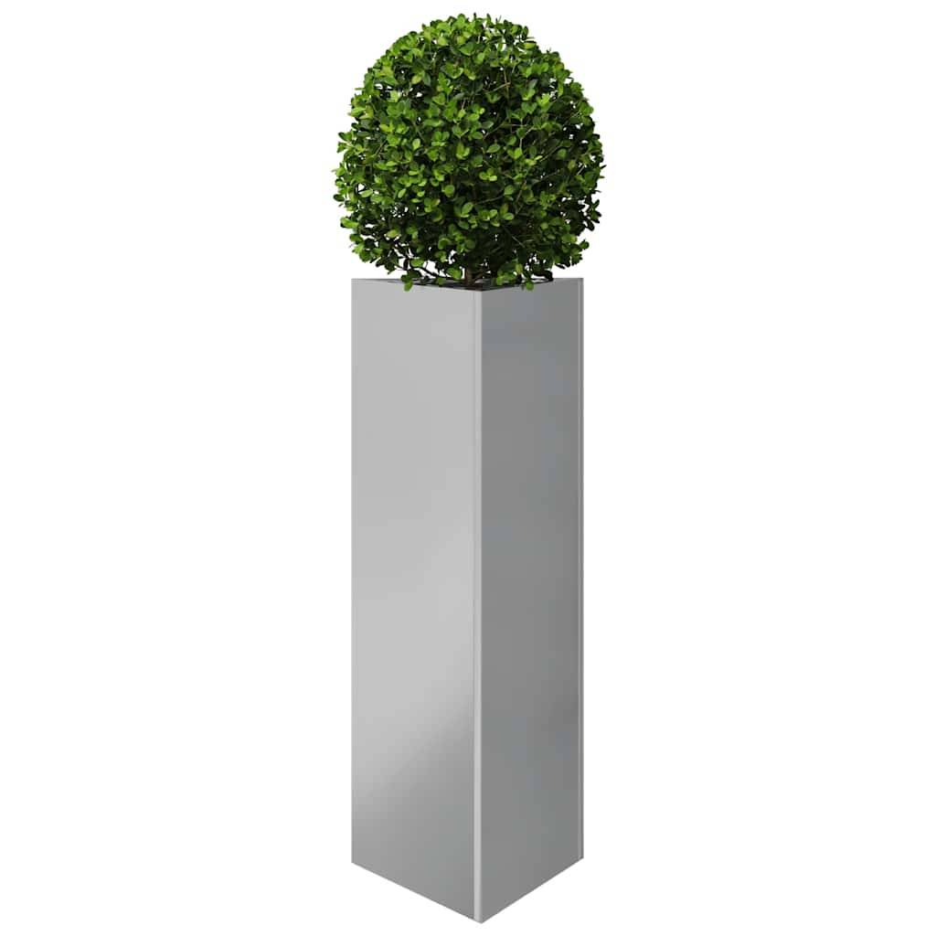 Jardinière triangulaire acier galvanisé gris 30 x 26 x 75 cm - PANGIVO - Image 3
