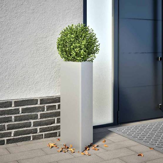 Jardinière triangulaire acier galvanisé gris 30 x 26 x 75 cm - PANGIVO - Image 1