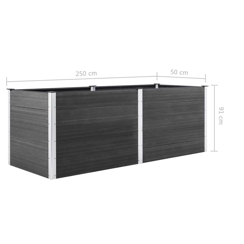 Jardinière lit surélevé plantes fleurs jardin 250 x 50 x 91 cm WPC gris - Image 5