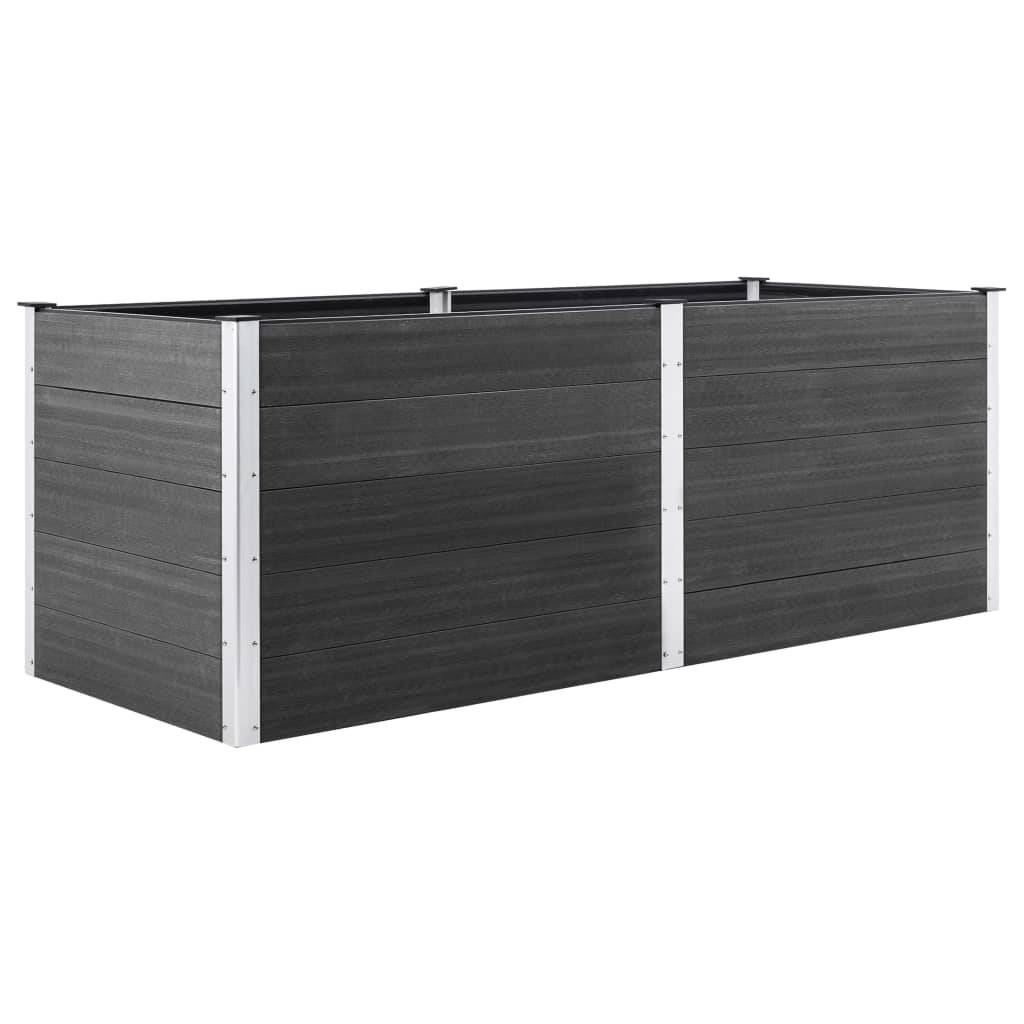 Jardinière lit surélevé plantes fleurs jardin 250 x 50 x 91 cm WPC gris - Image 1