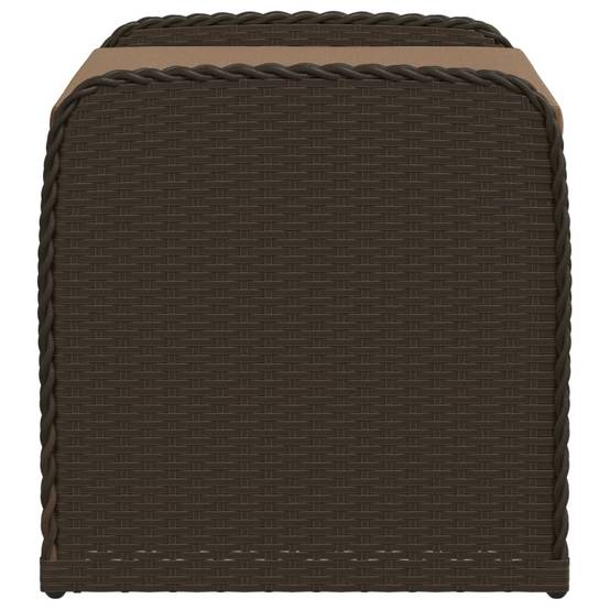 ComfortXL - Petit Banc Coffre Rangement Résine Tressée Compact Jardin Marron 80cm – ComfortXL Outdoor Living - Image 5