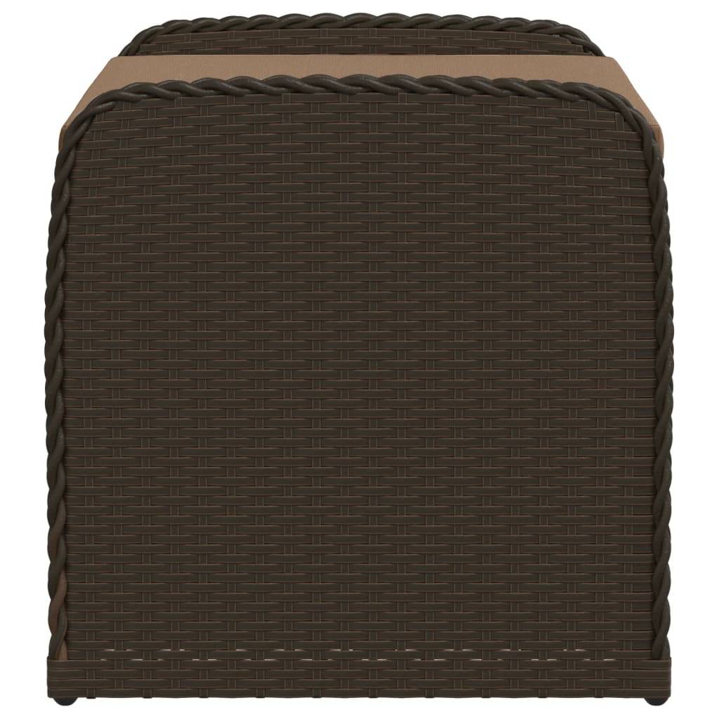 ComfortXL - Petit Banc Coffre Rangement Résine Tressée Compact Jardin Marron 80cm – ComfortXL Outdoor Living - Image 5