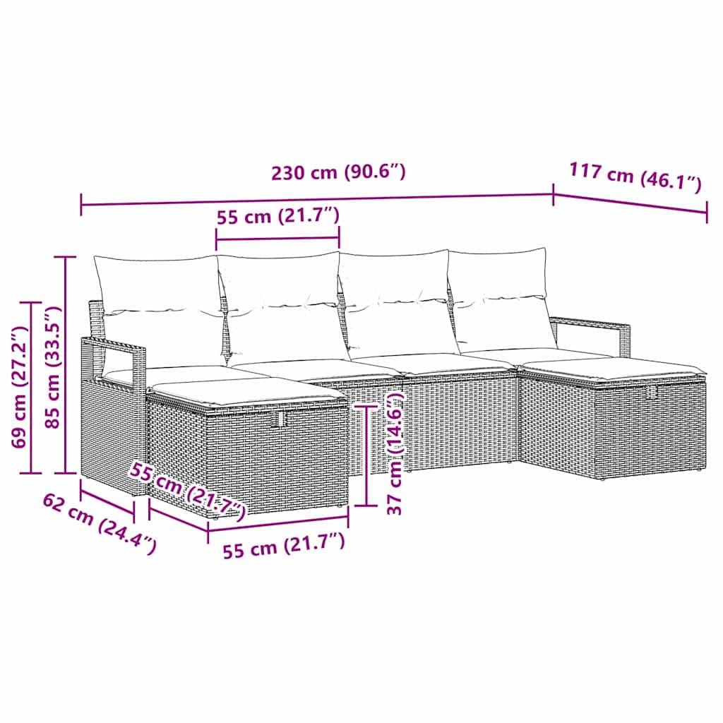Ensemble Détente Terrasse Polyrotin - Canapés avec Rangement et Poufs - Beige et Gris Clair – ComfortXL Outdoor Living - Image 9