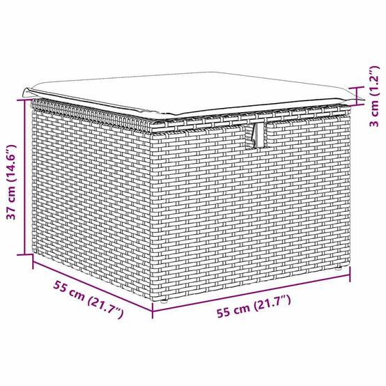 Ensemble Détente Terrasse Polyrotin - Canapés avec Rangement et Poufs - Beige et Gris Clair – ComfortXL Outdoor Living - Image 5