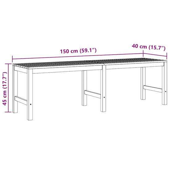 ComfortXL - Banc de jardin bois teck massif patio aménagement polyvalent 150 cm brun - ComfortXL Outdoor Living - Image 7