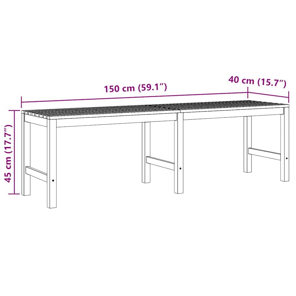 ComfortXL - Banc de jardin bois teck massif patio aménagement polyvalent 150 cm brun - ComfortXL Outdoor Living - Image 7