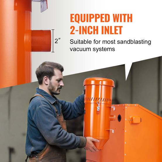 VEVOR Collecteur poussière 1450W, 1.8 gallons, ajustement universel pour armoires de sablage. - Image 4