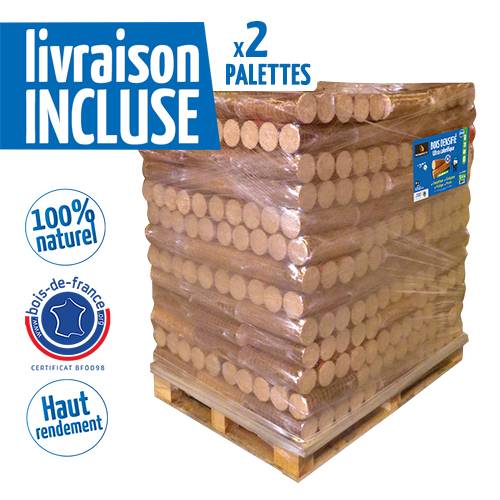 WOODSTOCK - Woodstock bois densifié par 5 - Lot de 2 palettes de 104 packs de 5 bûches - Image 1
