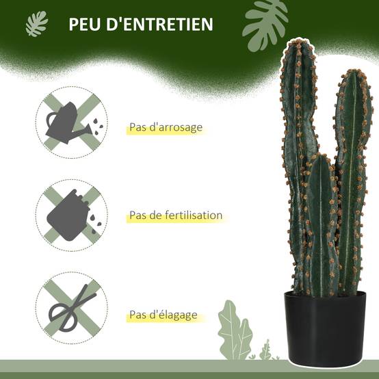 Cactus artificiel grand réalisme plante artificielle grande taille dim. Ø 17 x 60H cm - Image 8