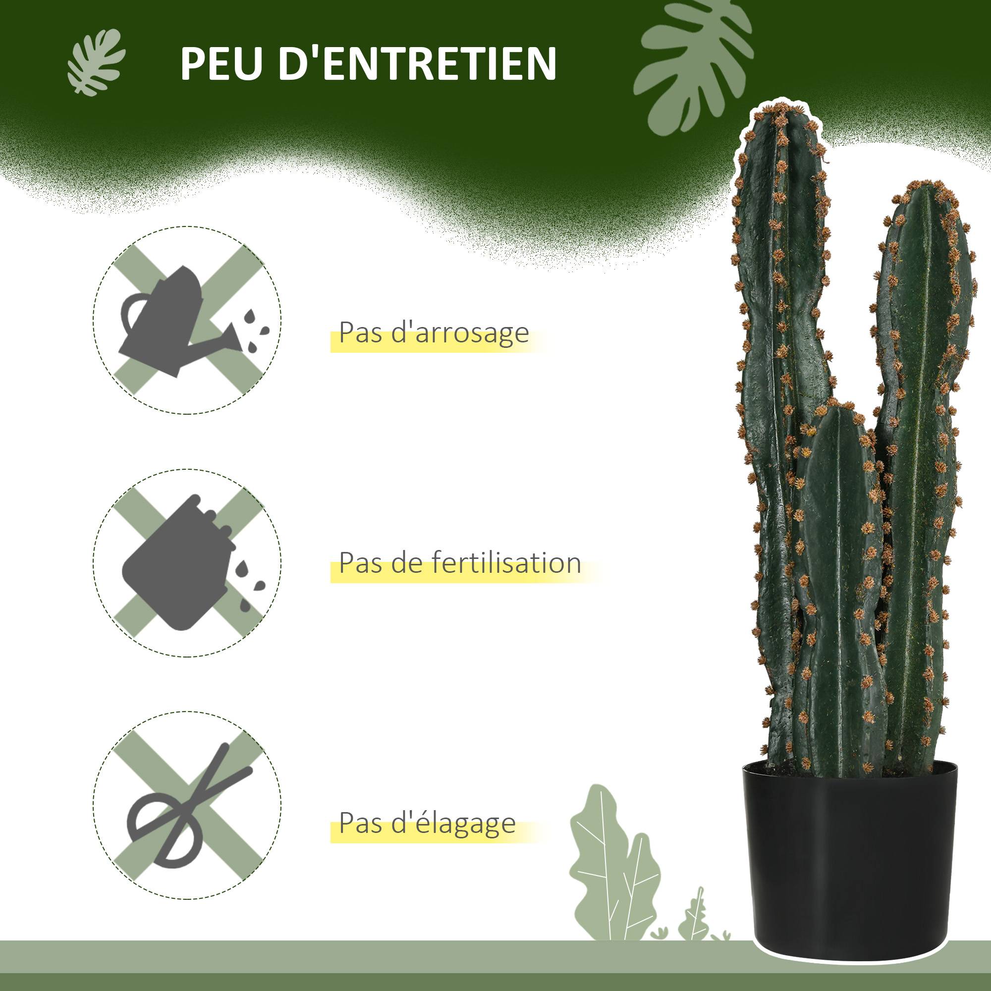 Cactus artificiel grand réalisme plante artificielle grande taille dim. Ø 17 x 60H cm - Image 8