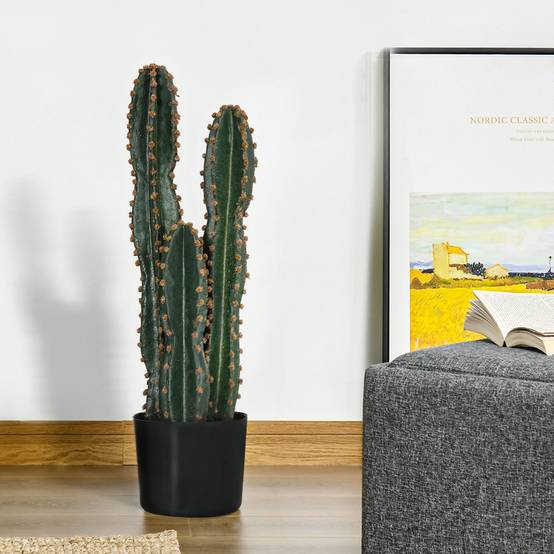 Cactus artificiel grand réalisme plante artificielle grande taille dim. Ø 17 x 60H cm - Image 3