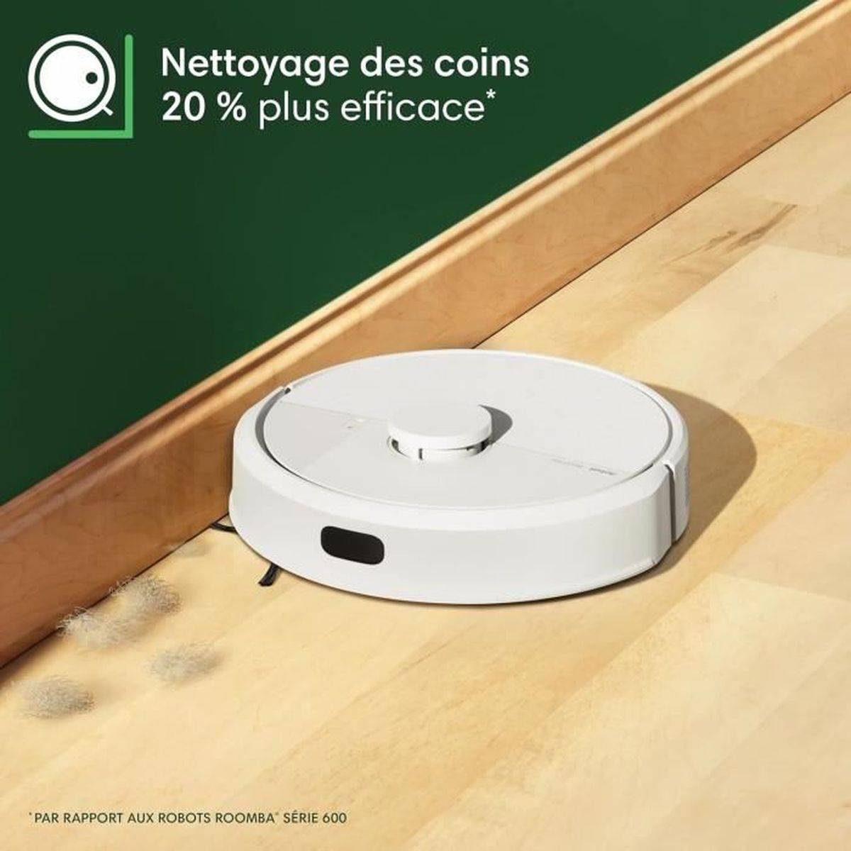 Robot aspirateur laveur Roomba 105 Combo, base AutoEmpty, LiDAR, 7000 Pa, blanc - iRobot - Image 8