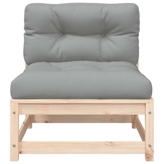 Canapé de jardin | Canapé D'extérieur | Sofa De Jardin sans accoudoirs et coussins bois massif de pin Maison Chic - Image 5
