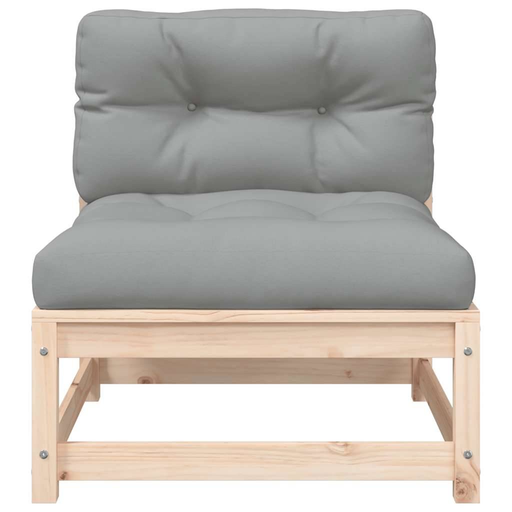 Canapé de jardin | Canapé D'extérieur | Sofa De Jardin sans accoudoirs et coussins bois massif de pin Maison Chic - Image 5