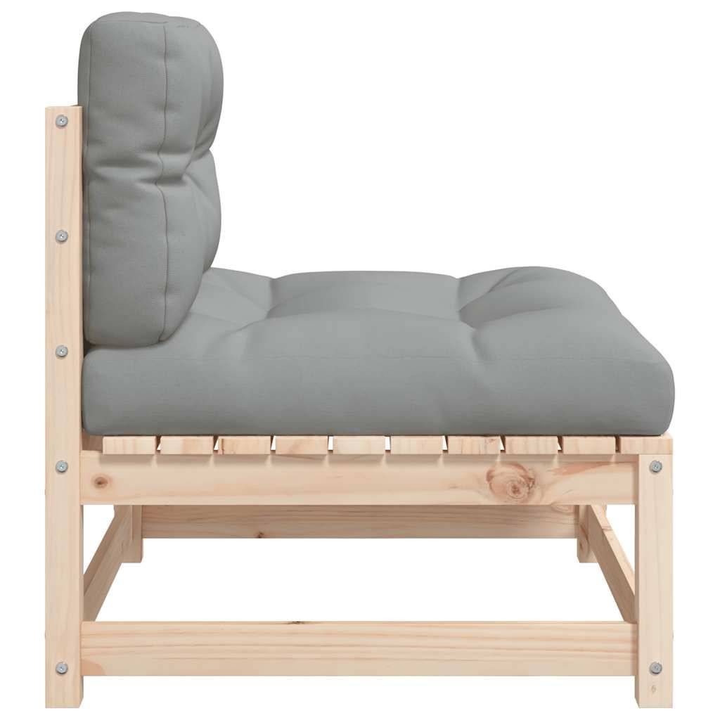 Canapé de jardin | Canapé D'extérieur | Sofa De Jardin sans accoudoirs et coussins bois massif de pin Maison Chic - Image 6