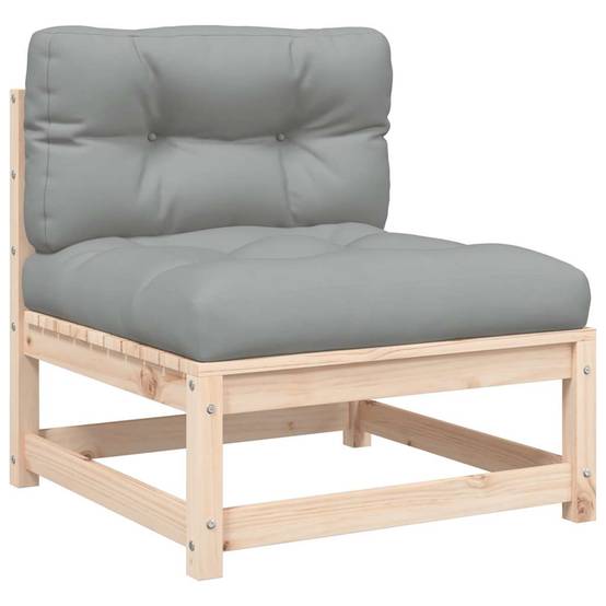 Canapé de jardin | Canapé D'extérieur | Sofa De Jardin sans accoudoirs et coussins bois massif de pin Maison Chic - Image 1