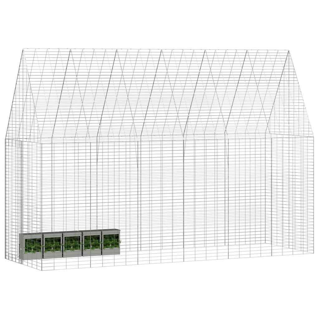 Vidaxl - Cage pour lapins Argenté 300 x 100 x 210 cm Acier galvanisé vidaXL 42019242 - Image 4